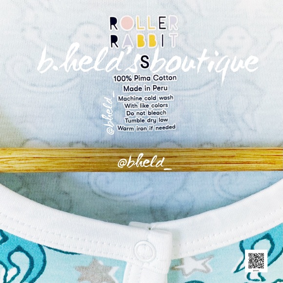 Roller Rabbit Star Monkey Pajamas in Blue Silver Size Small (S) Brand New NWT - Picture 6 of 16